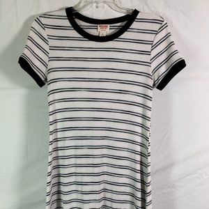 Striped knee length dress